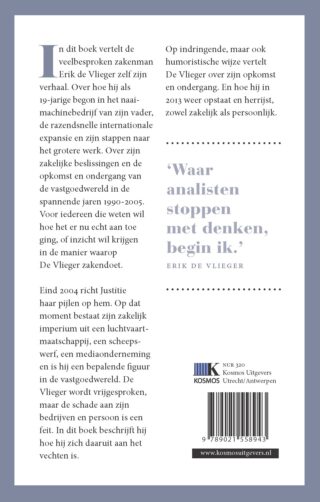 Erik de Vlieger Autobiografie - achterkant