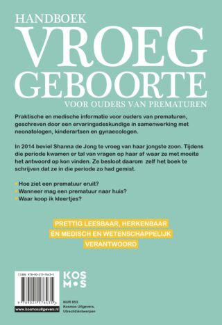 Handboek vroeggeboorte - voor ouders van prematuren - achterkant