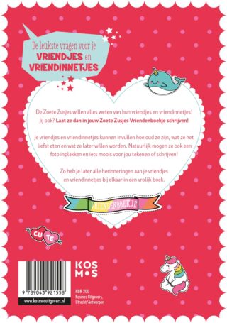 De Zoete Zusjes vriendenboek - achterkant