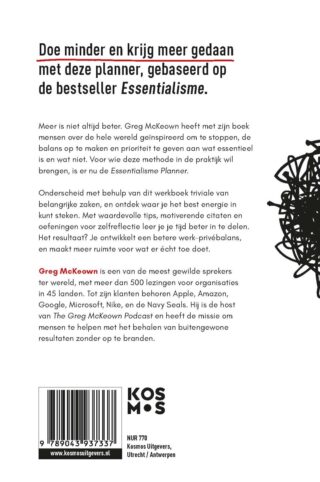 Essentialisme Planner - achterkant