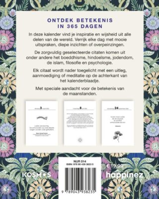 Happinez spirituele scheurkalender 2026 - achterkant